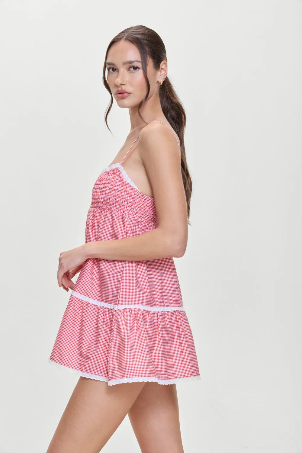 Baby Gingham Mini Dress Ladybug Gingham