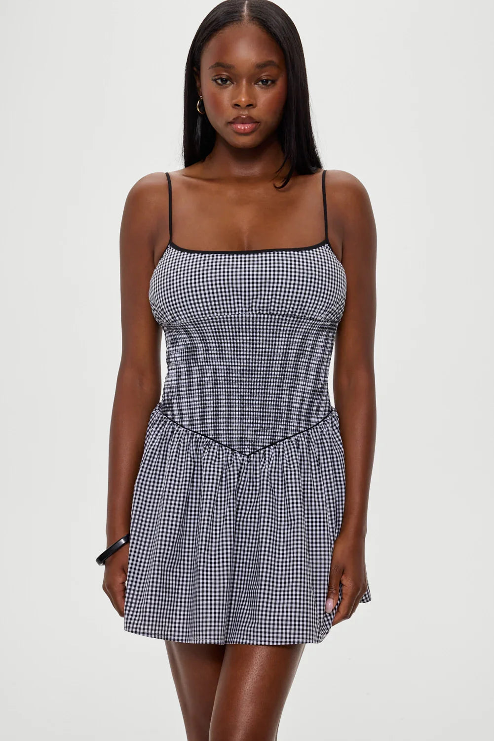 Coast Cotton Gingham Mini Dress Cottage Tile