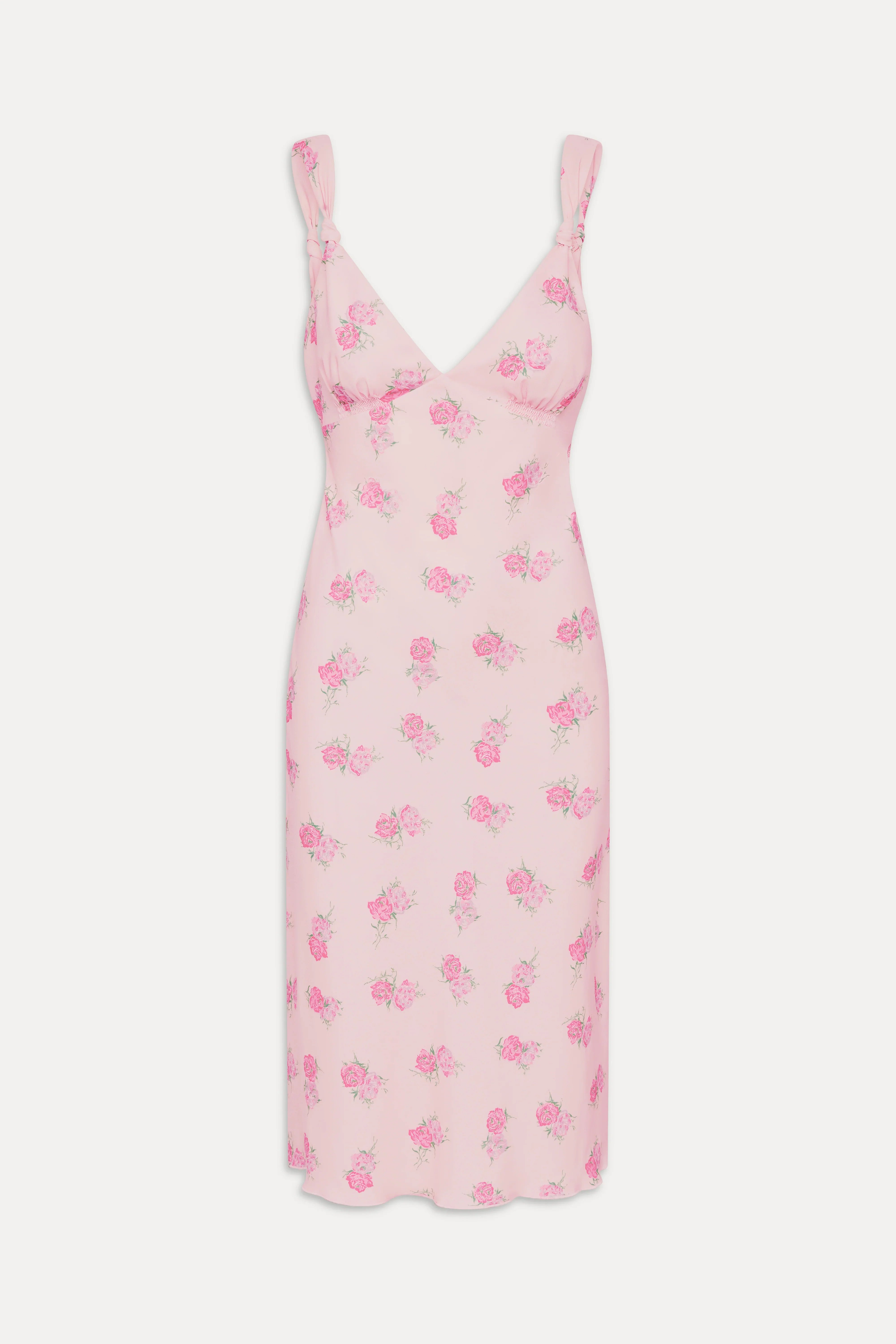 Gem Floral Midi Dress Fresh Rose