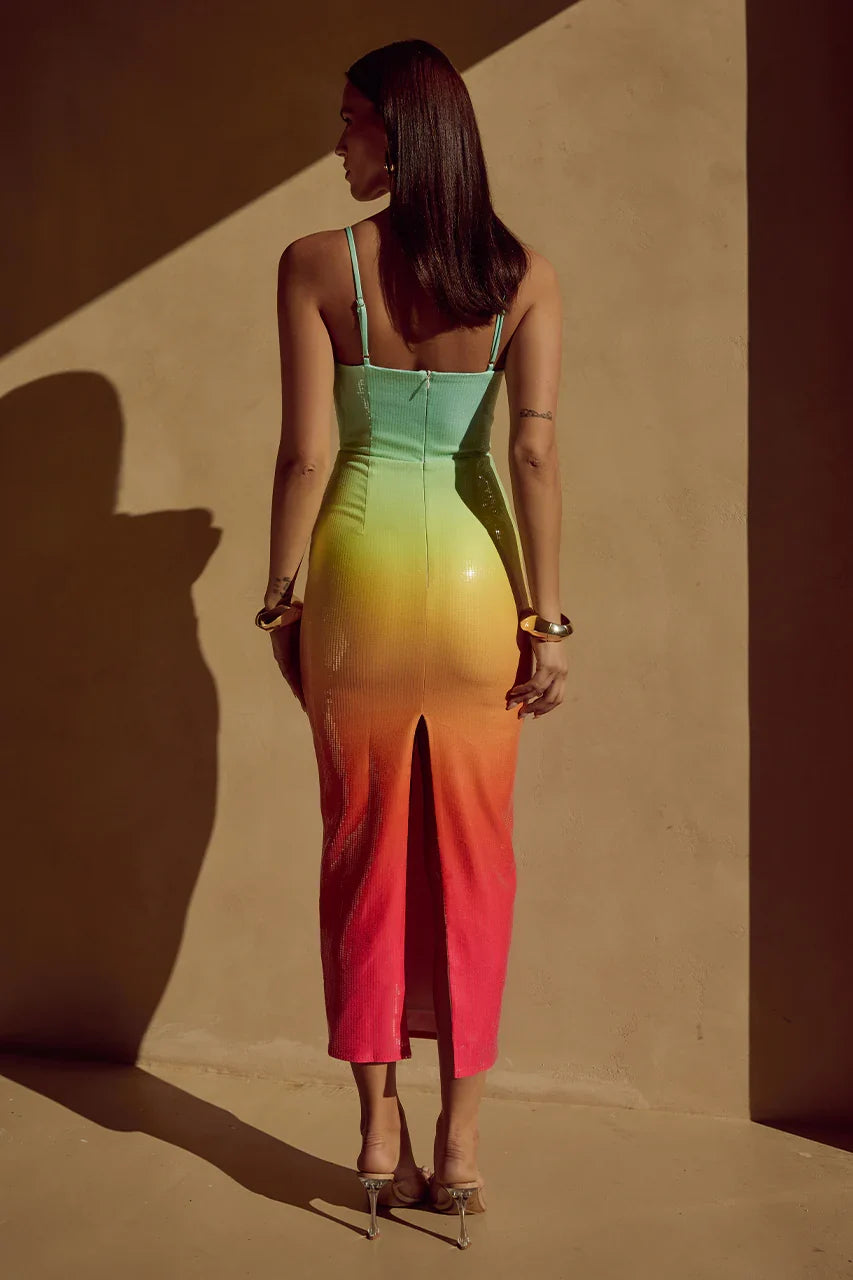 BENITO MIDI DRESS MULTI