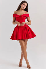 scarlet off shoulder mini dress