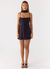 Vision Sequin Mini Dress Black