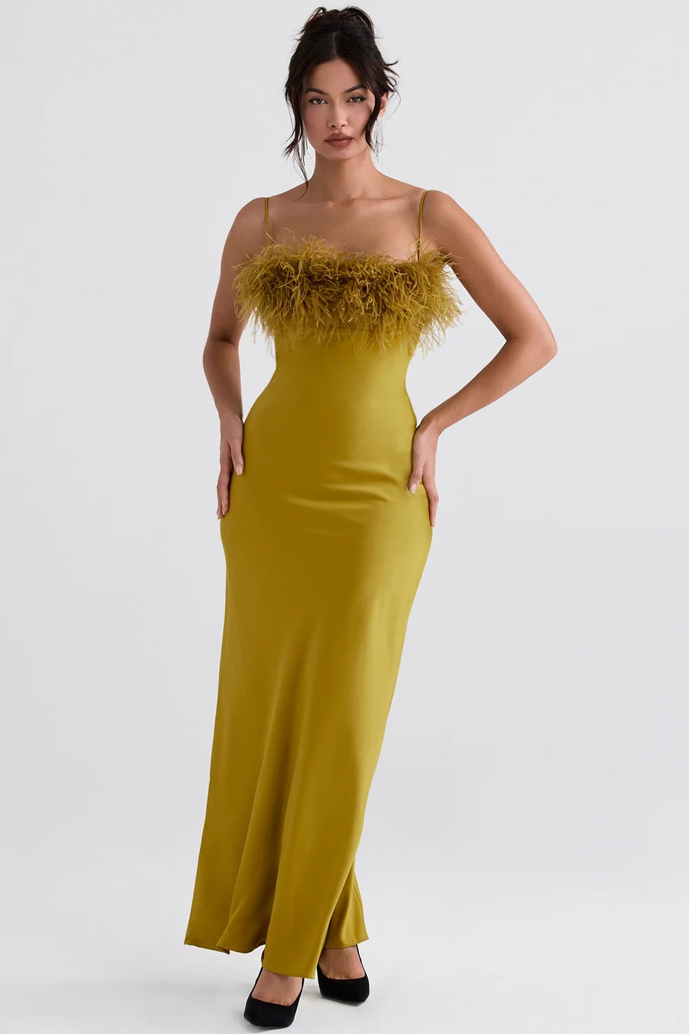 chartreuse maxi dress