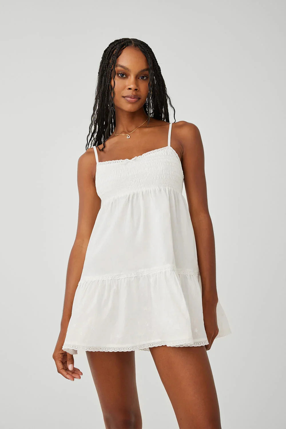Baby Embroidered Mini Dress White