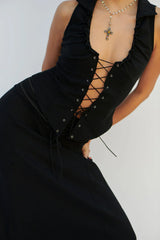 Tatiana Lace Up Tank Eclipse