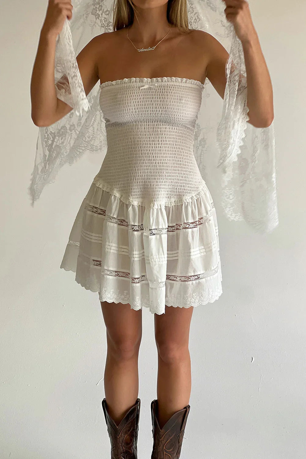 Day Princess Mini Dress White