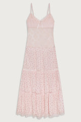 Vineyard Crochet Floral Maxi Dress Baby Bouquet Pink