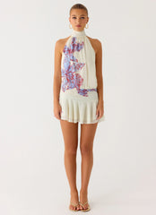 Willow Chiffon Mini Dress Violet Blossom