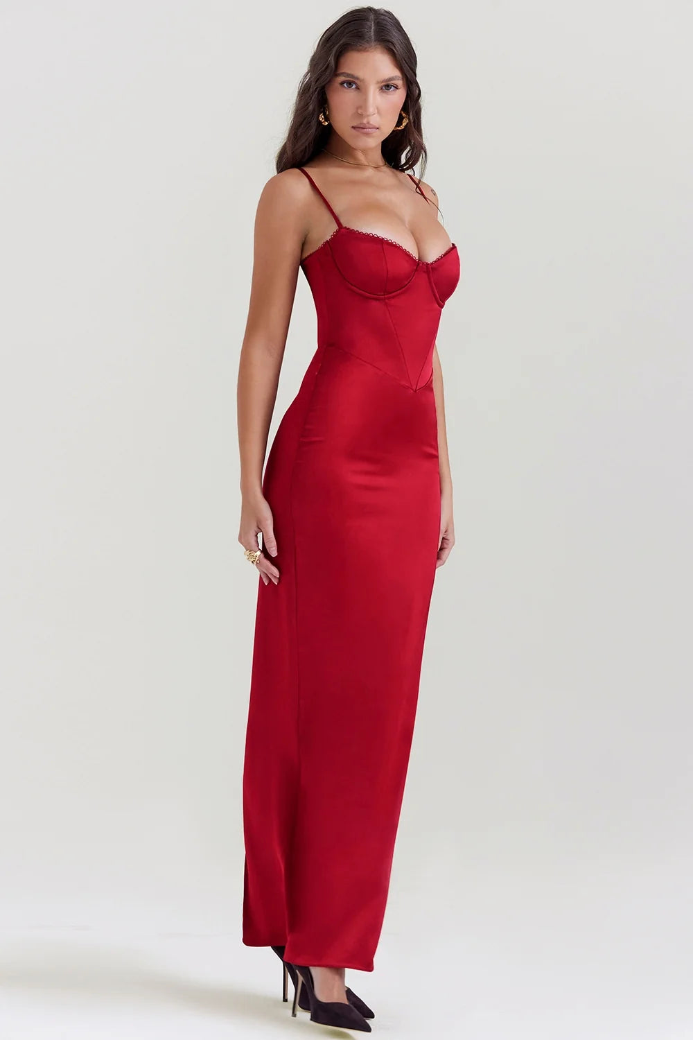 ruby corset maxi dress
