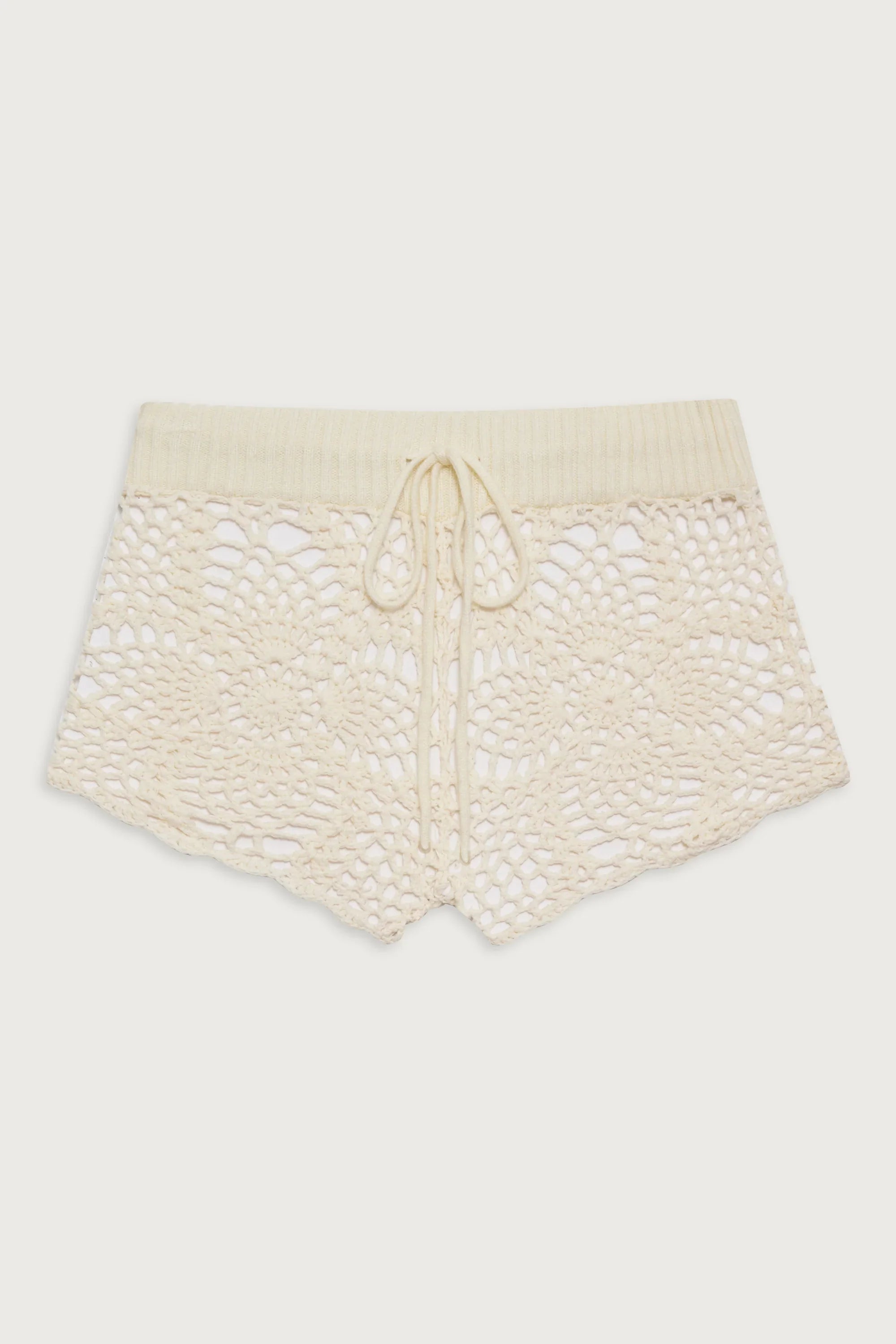 Lyla Crochet Mini Short White