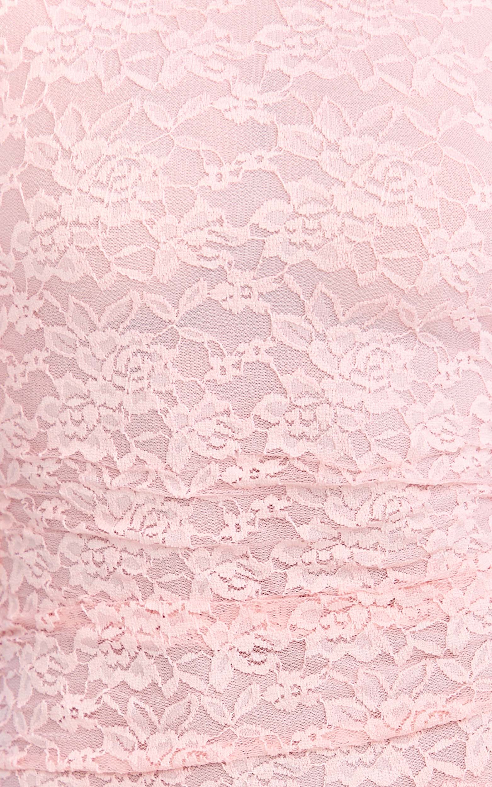 Kyra Mini Dress Long Flare Sleeve High Neck Lace Dress in Light Pink