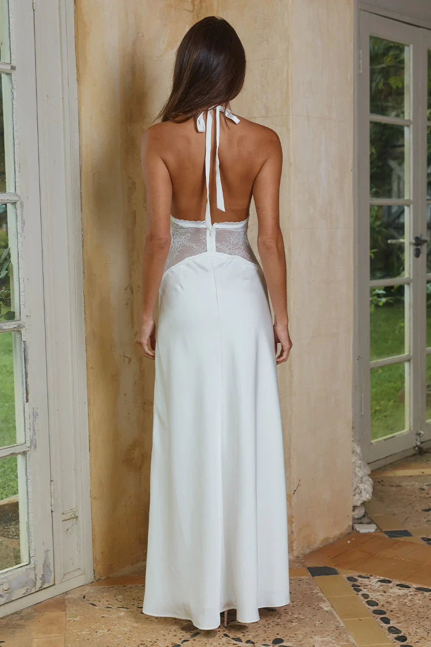LILITH HALTER MAXI DRESS PEARL