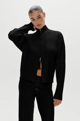 Bea Cloud Knit Zip Up Sweater Black