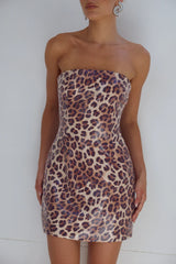 IBIZA MINI DRESS LEOPARD PRINT
