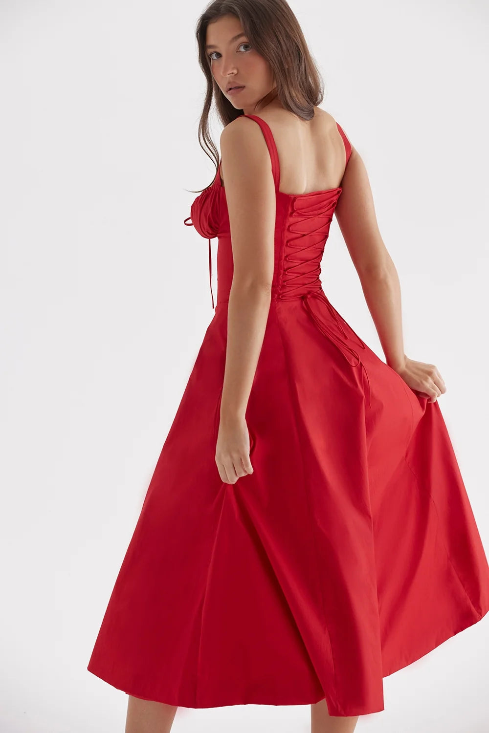 red rose bustier sundress