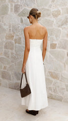 Astrid Strapless Maxi Dress White