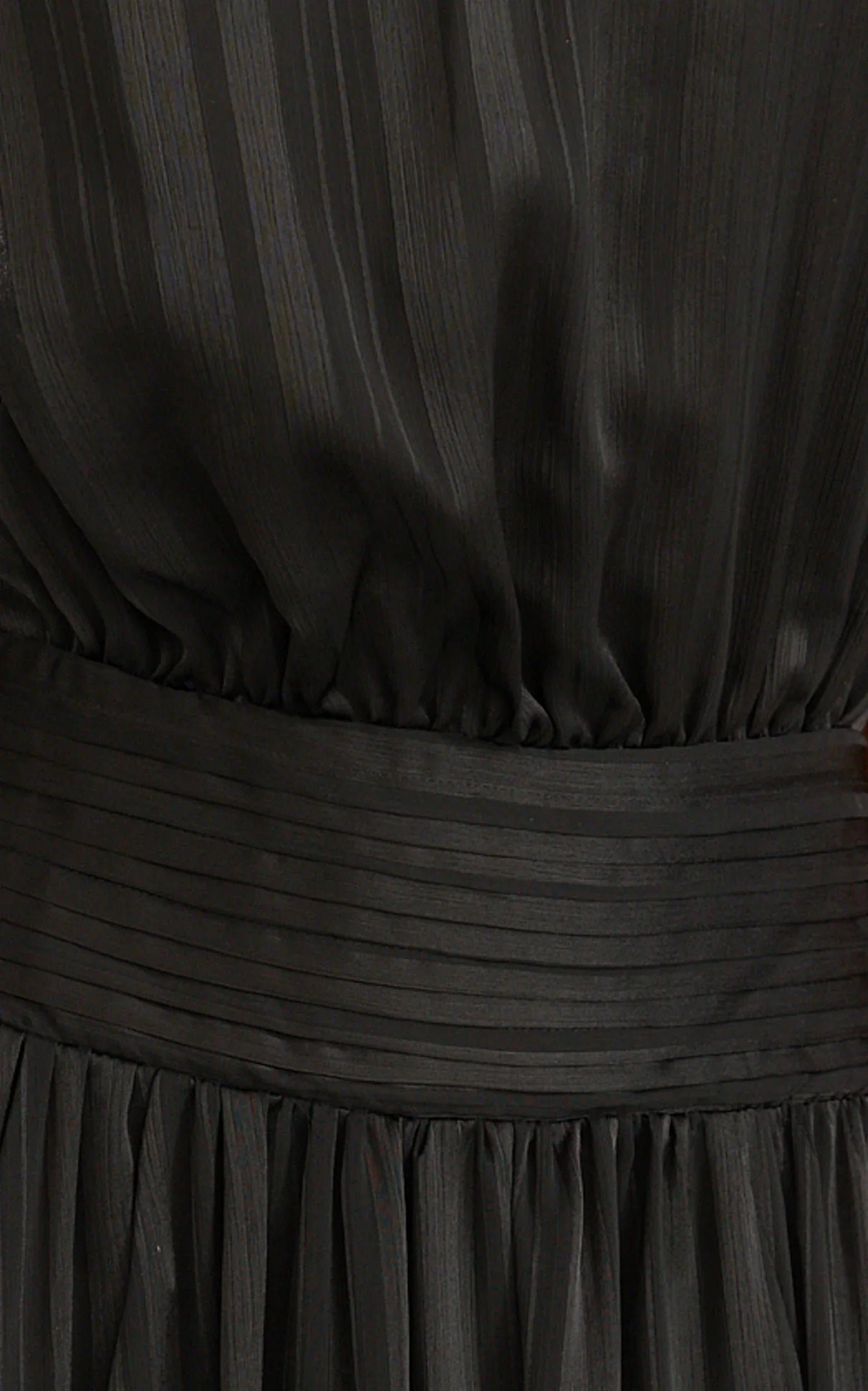 Mirabelle Maxi Dress Scarf Neck Backless High Low Dress in Black