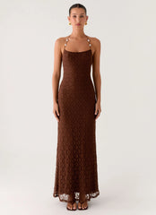Promise Me Lace Maxi Dress Chocolate