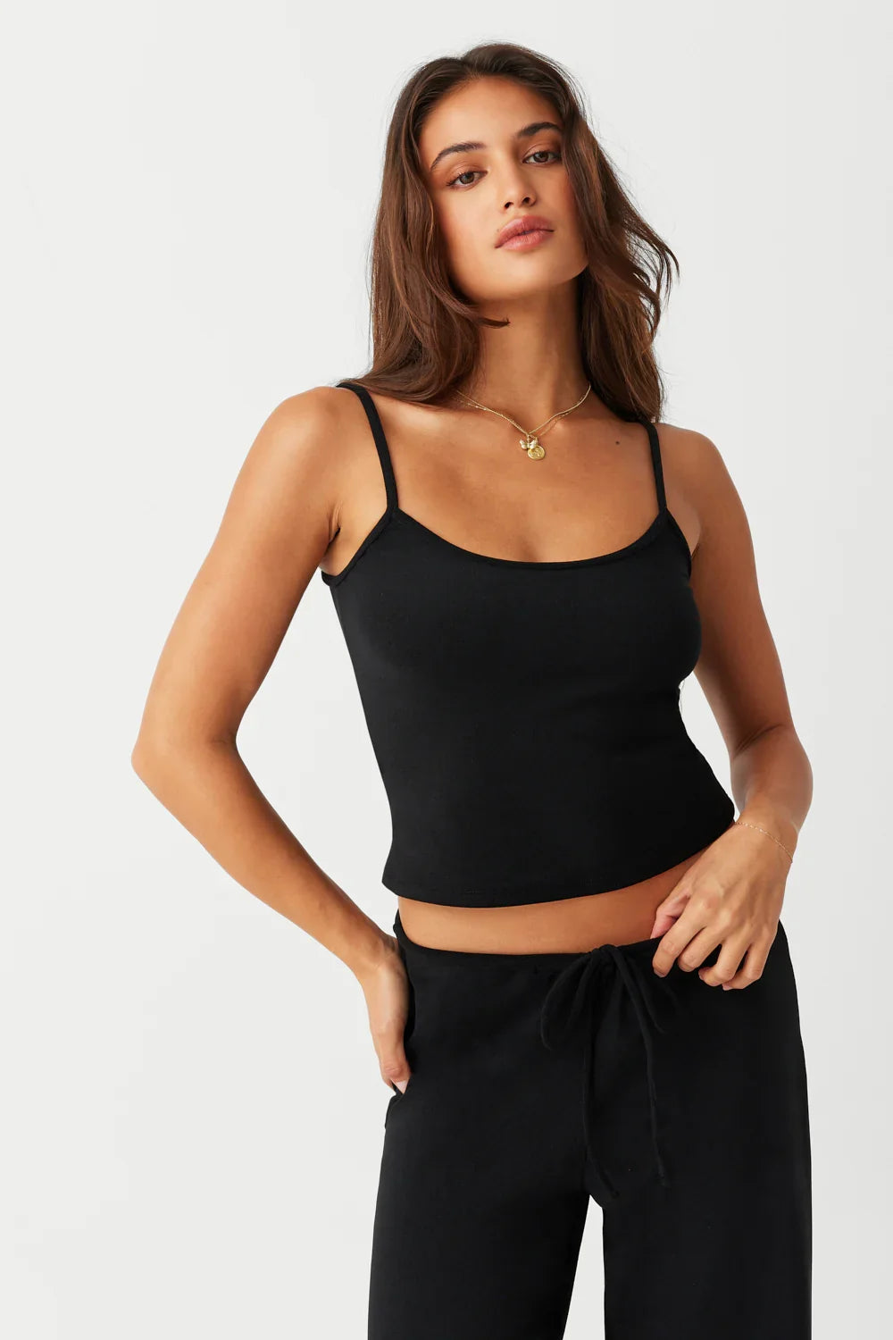 Butterfly Terry Tank Black
