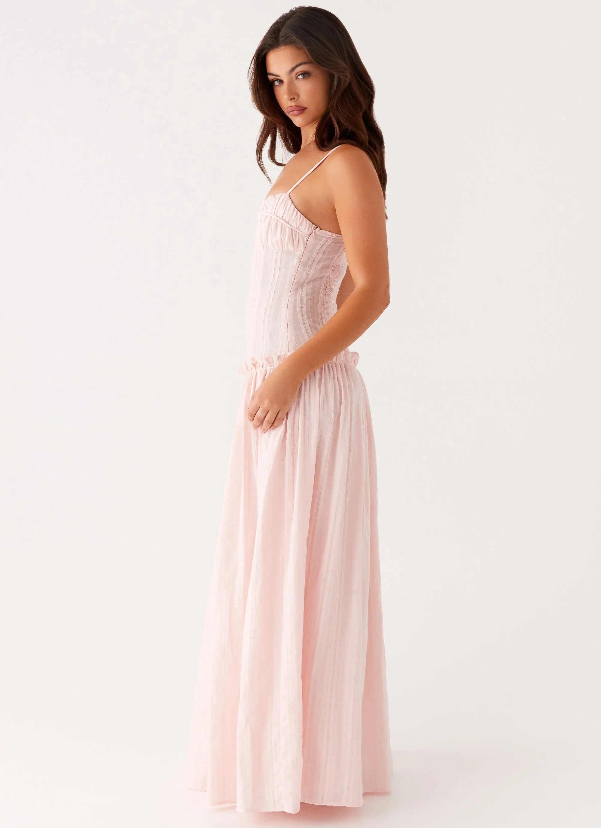 Jacinda Drop Waist Maxi Dress Pink
