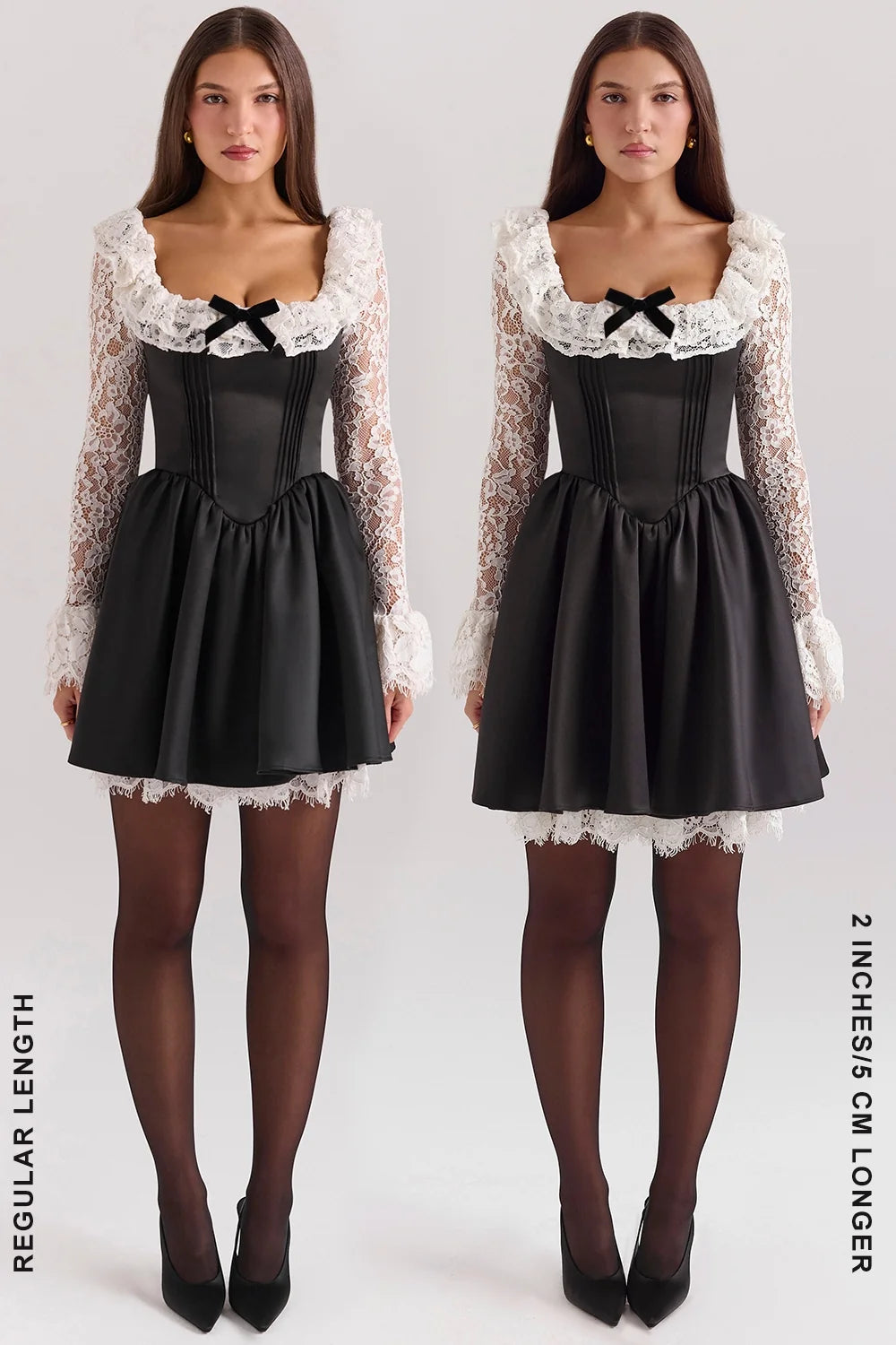 black lace ruffle mini dress sale