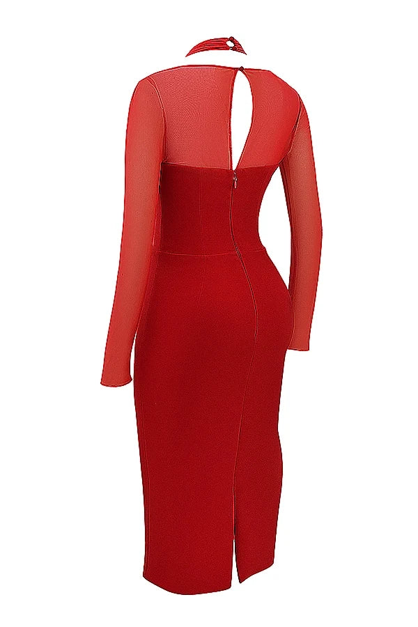 scarlet plunge midi dress