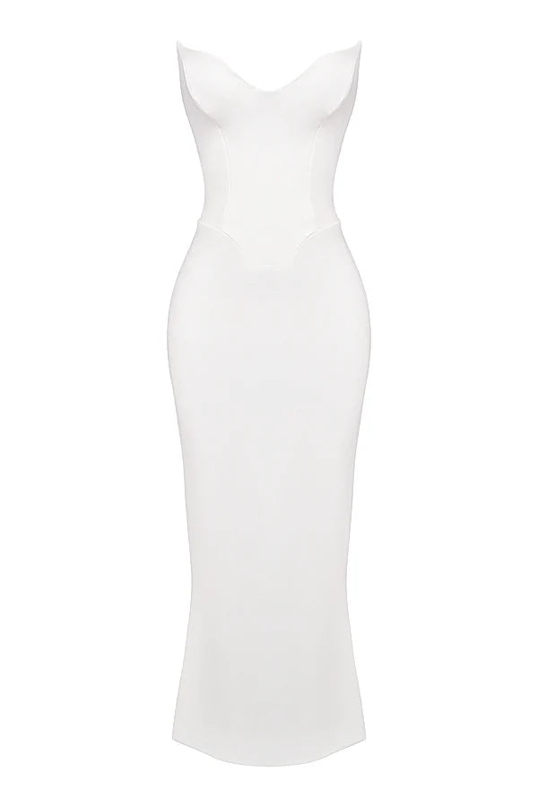 ivory strapless corset dress