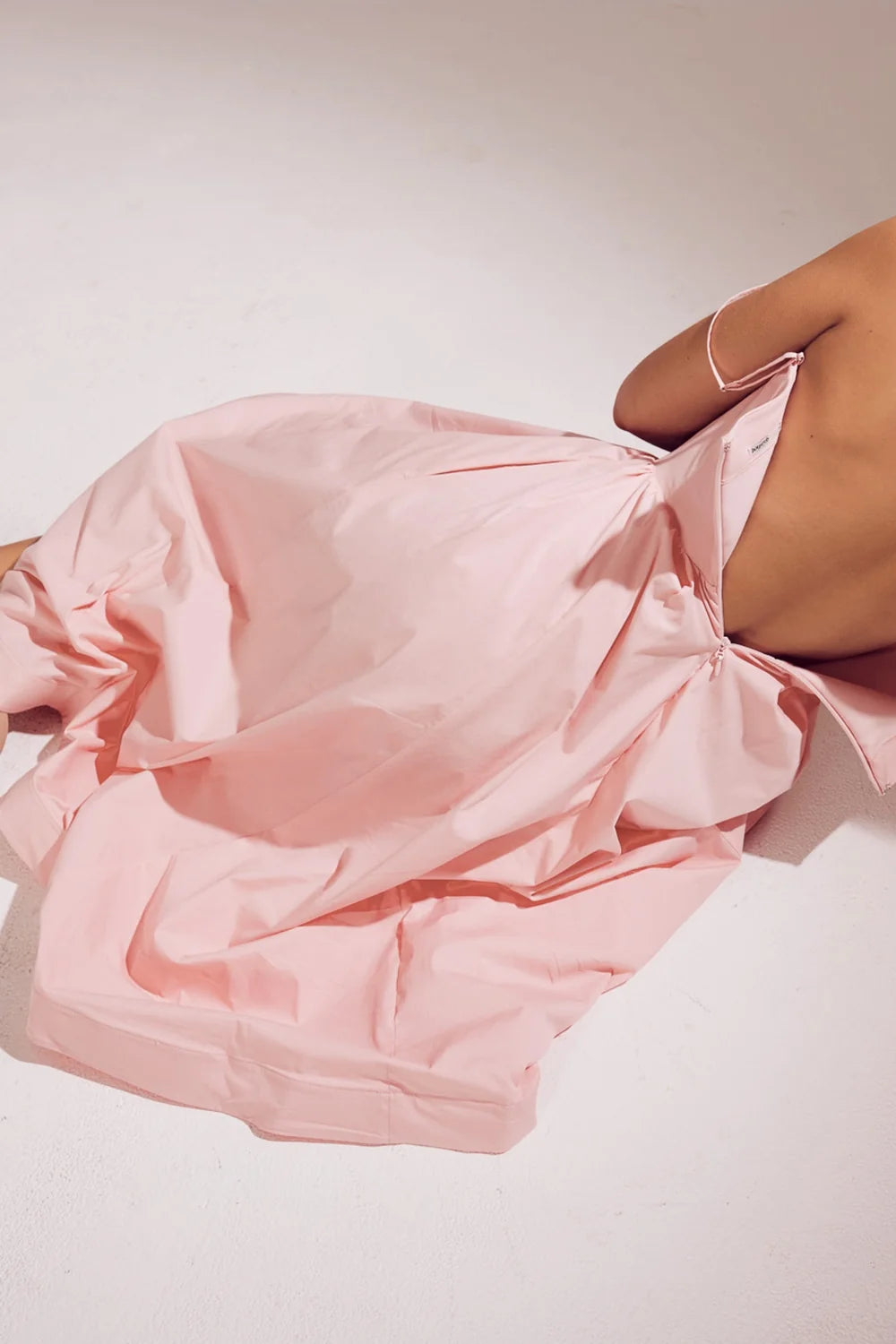 rose pink cotton corset sundress