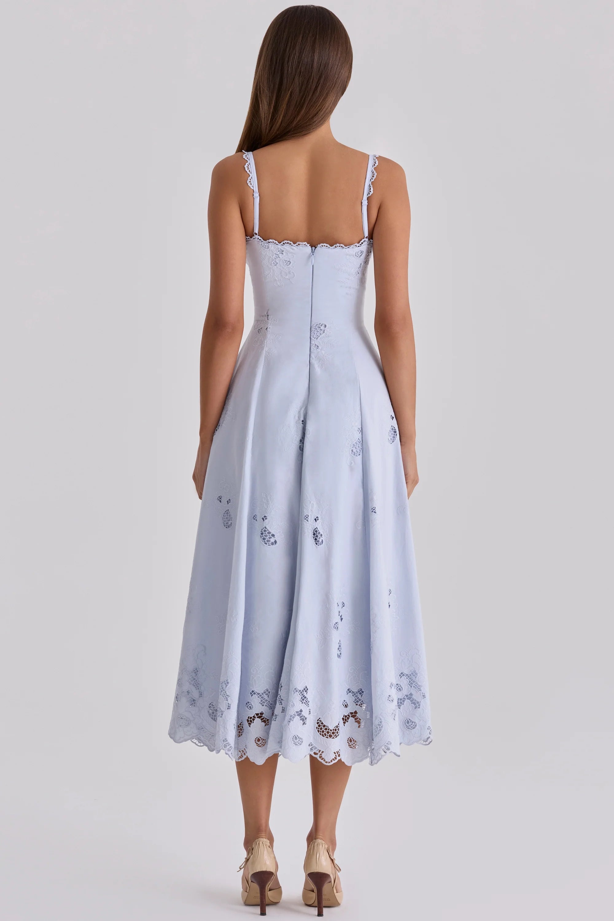 bluebell lace cotton broderie anglais midi sundress