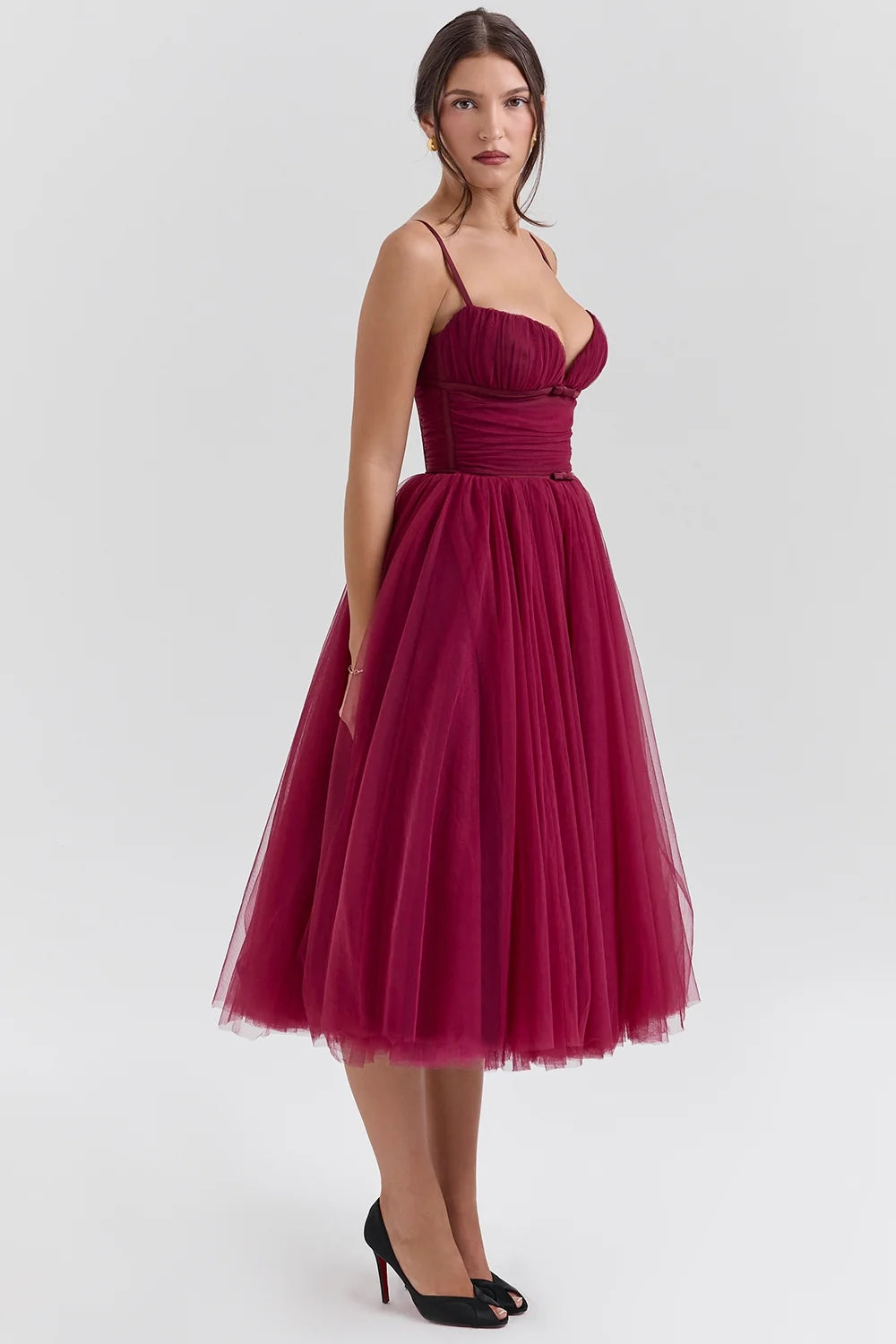 cabernet tulle midi dress sale
