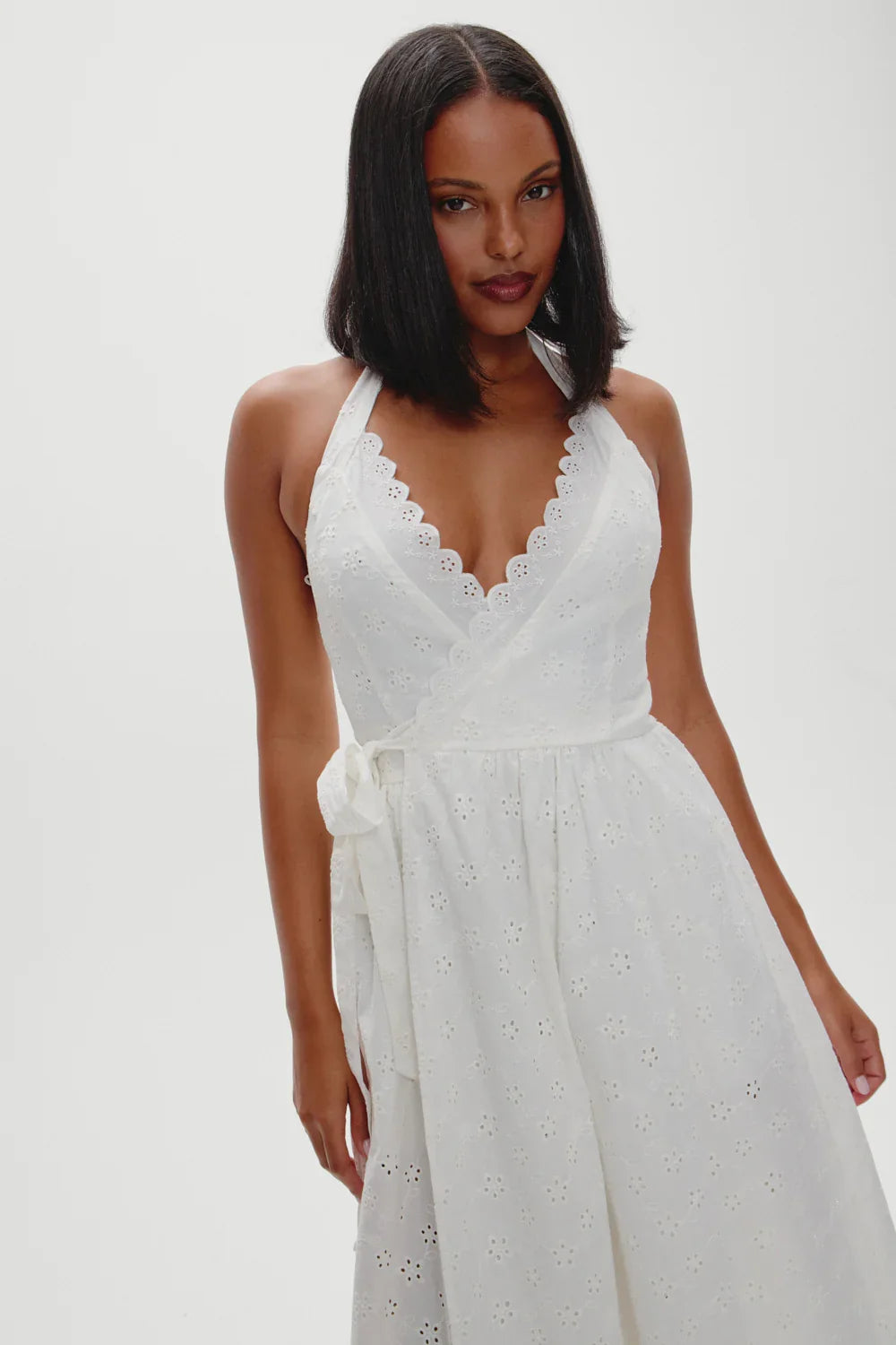x BELLA HADID Fort Worth Fairy Midi Dress Salt Air Eyelet