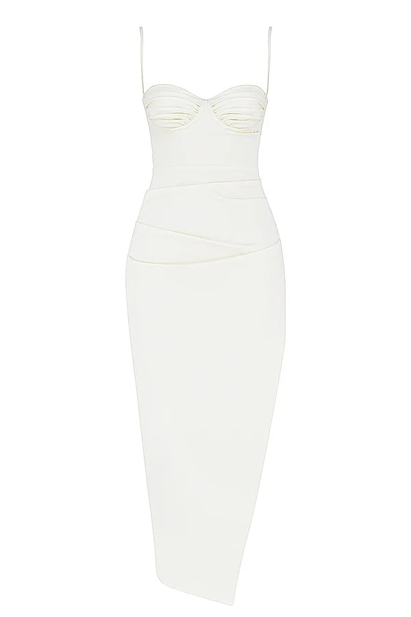 ivory satin corset dress