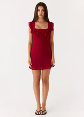 Malina Mini Dress Deep Red