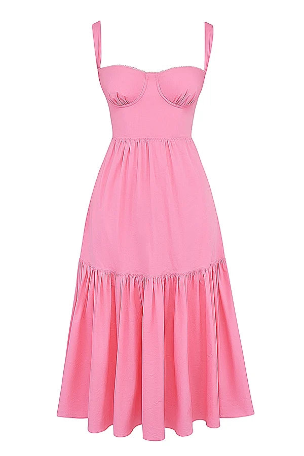 french pink midi sundress