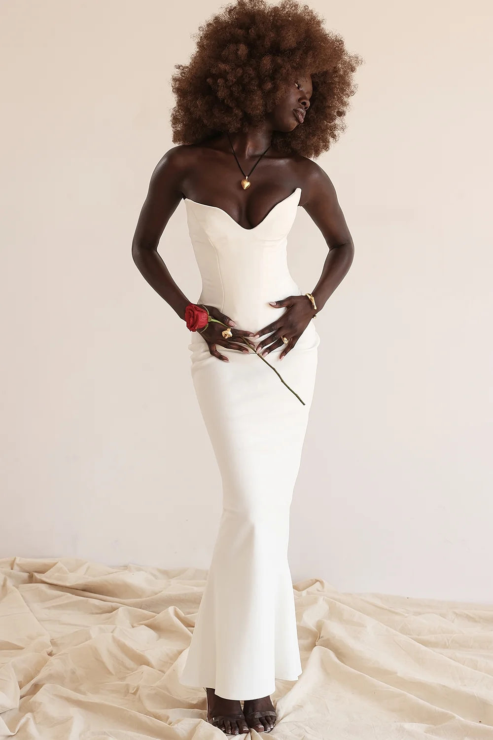 ivory strapless corset dress