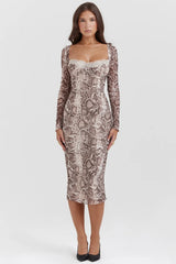 snake print corset dress