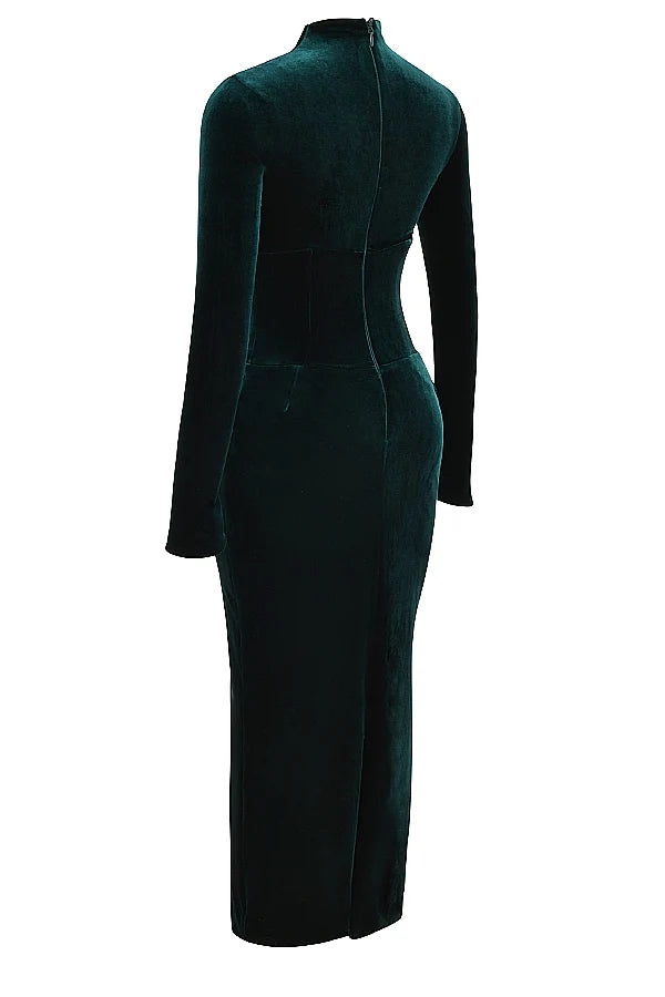 forest velvet corset dress