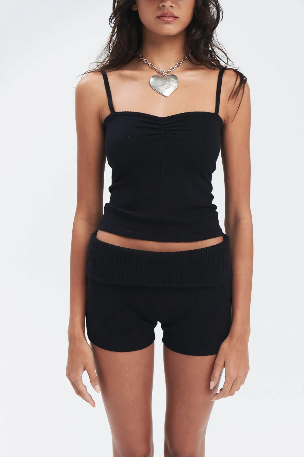 Carmen Lightweight Knit Tank Black