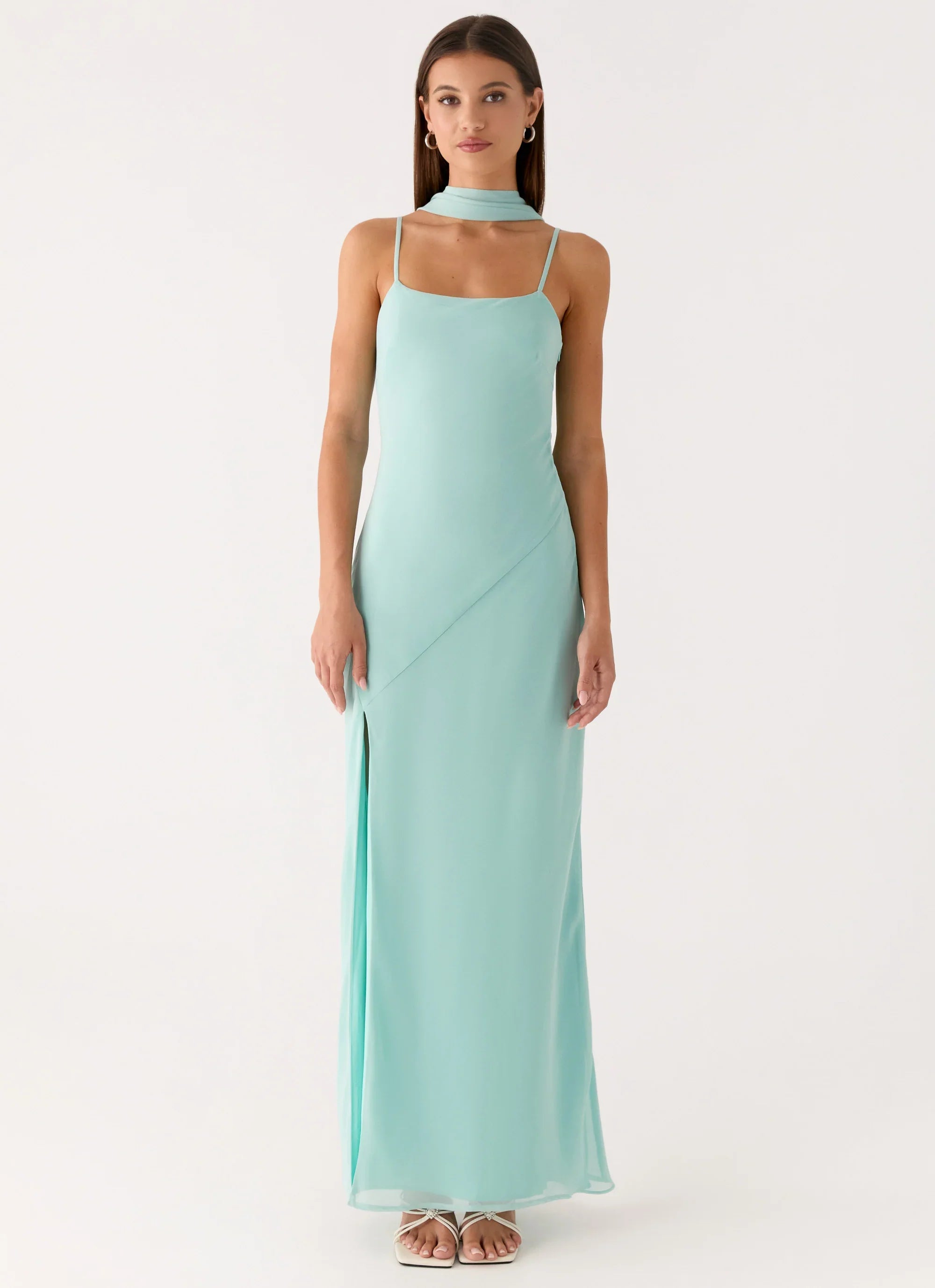 Eternelle Square Neck Maxi Dress Teal