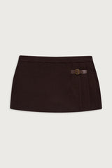 Carver Cloud Knit Pleated Skort Mocha
