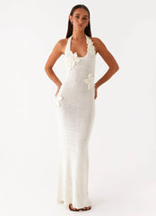 Novalee Flower Crochet Maxi Dress Ivory