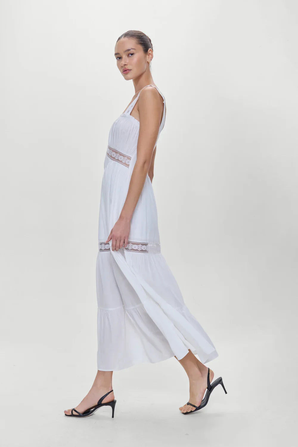 Eden Ruffle Maxi Dress White