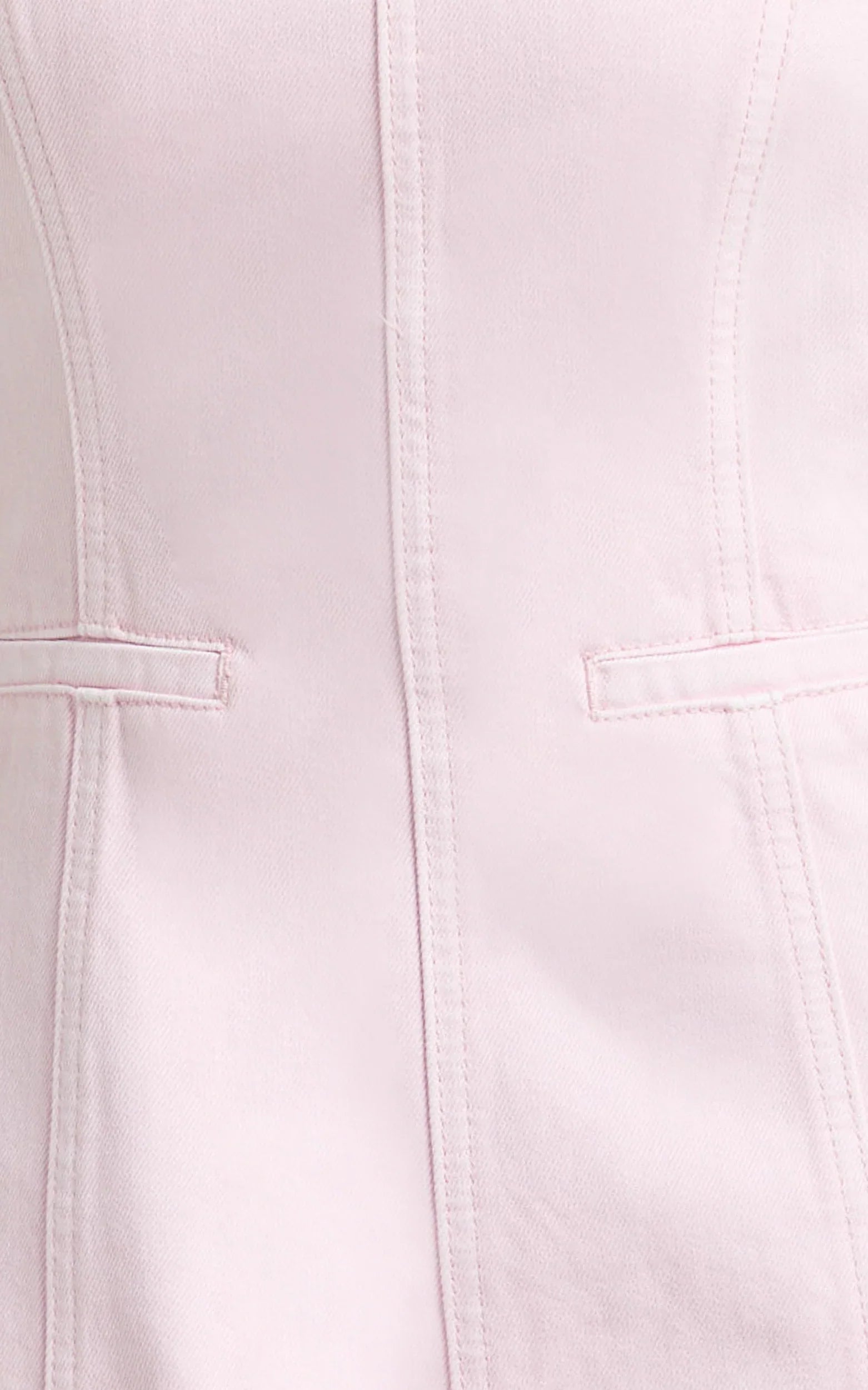 Olenna Mini Dress High Neck Fitted Denim Dress in Pink