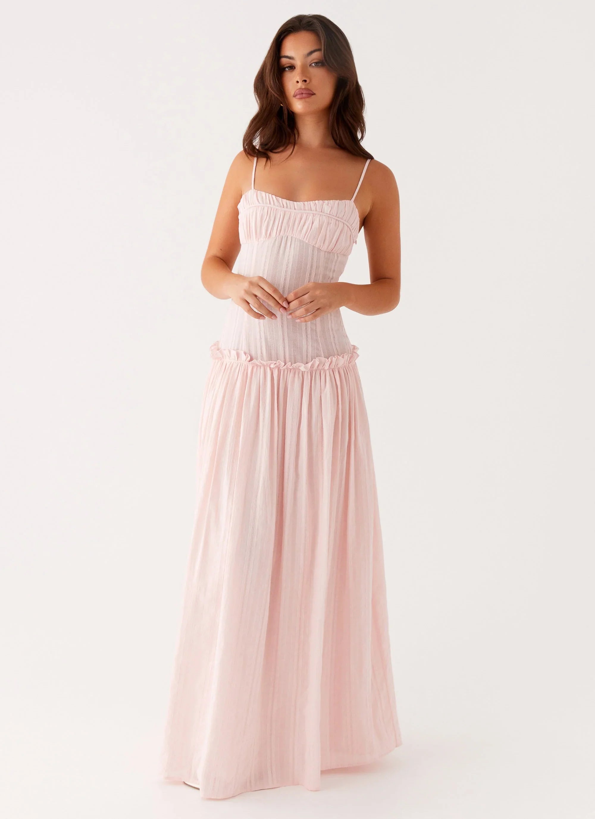 Jacinda Drop Waist Maxi Dress Pink
