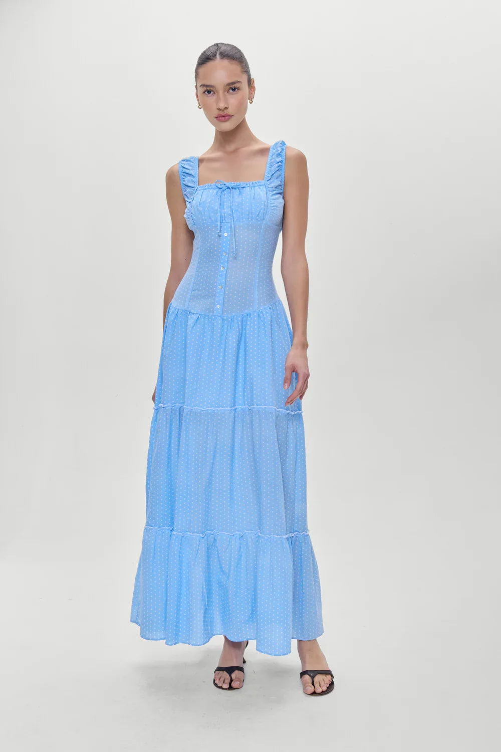 Christabelle Polka Dot Maxi Dress Raindrop