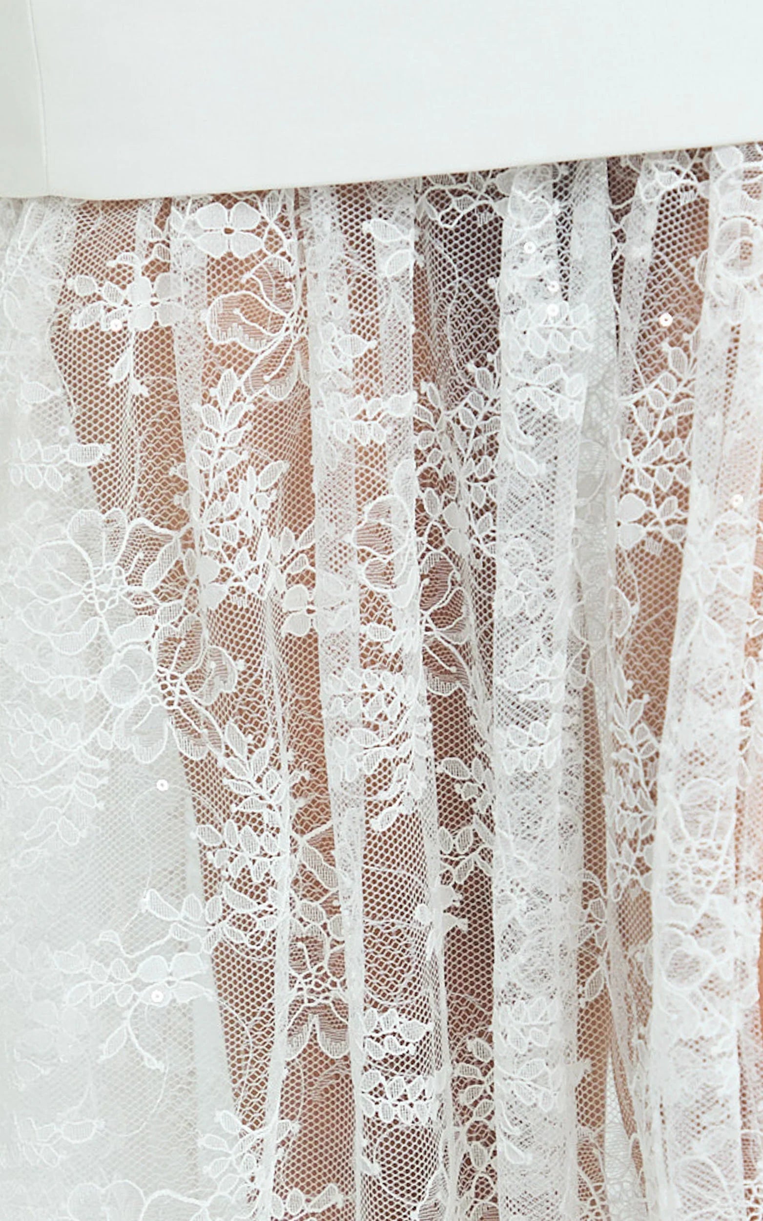 Alegra Maxi Dress Peplum Bodice Lace Skirt Dress in Ivory
