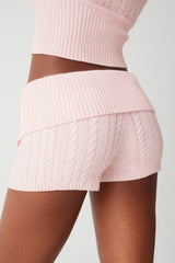 Nolan Cable Cloud Knit Mini Short Rose Quartz