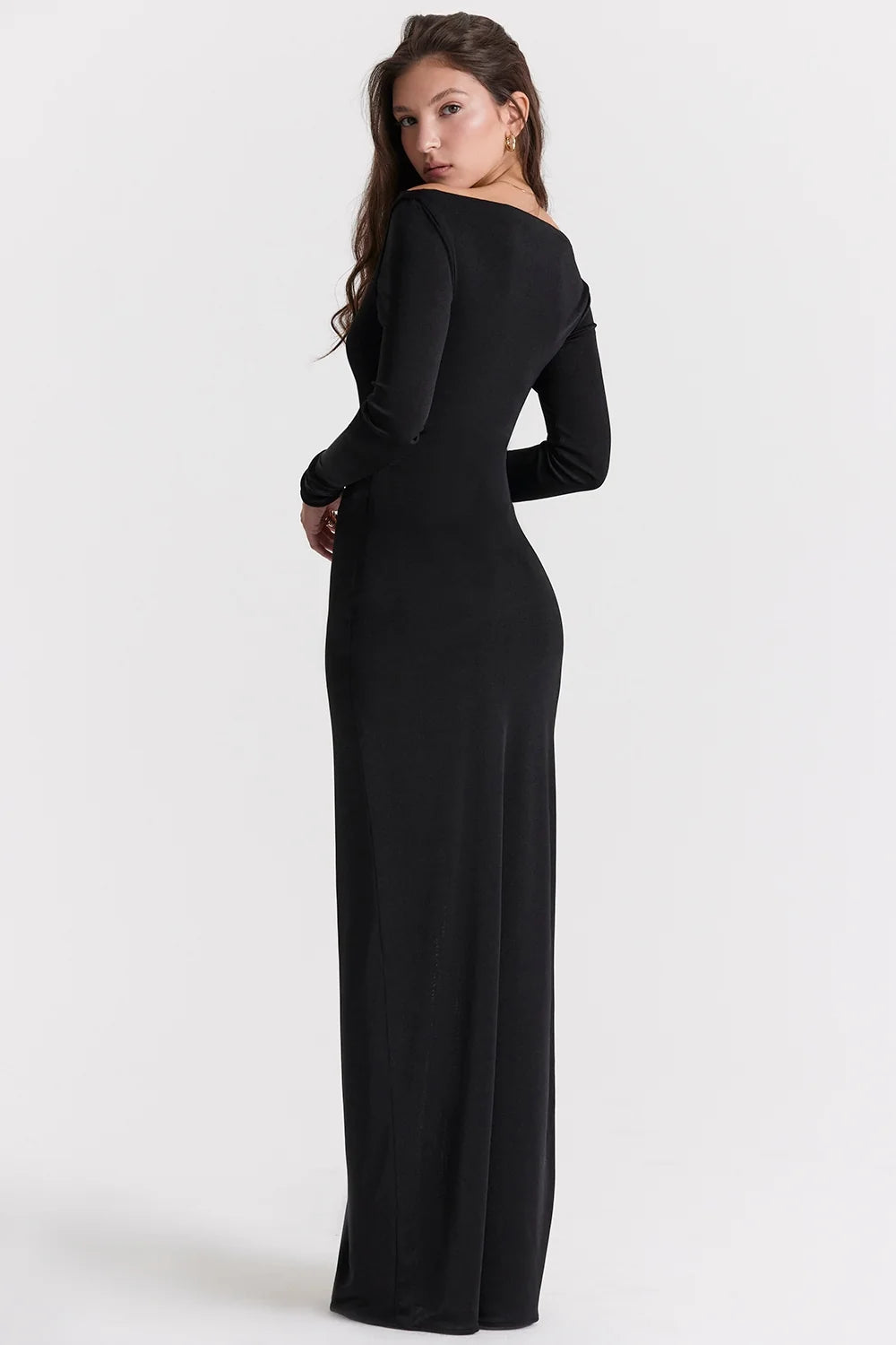 black cutout maxi dress