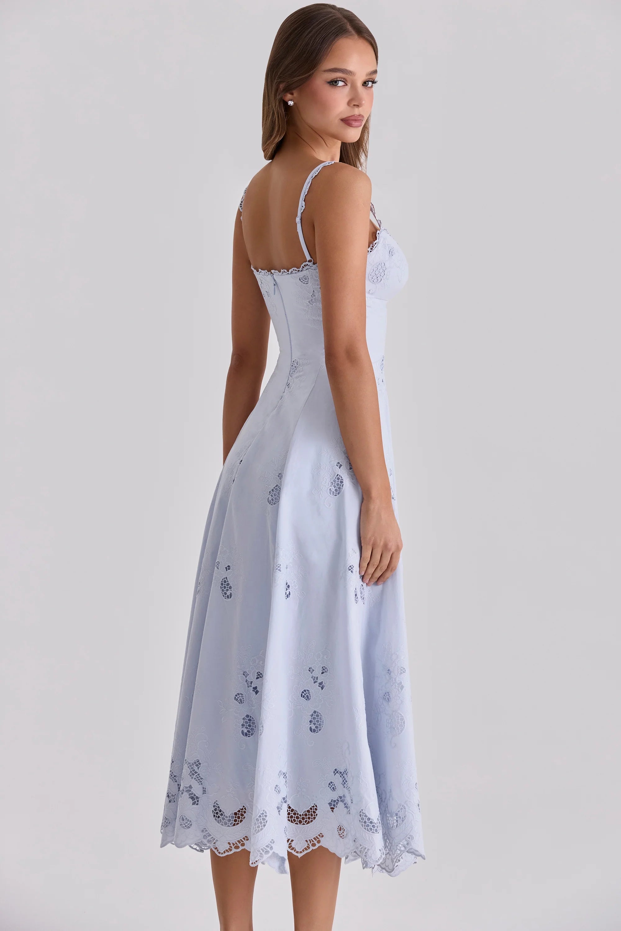 bluebell lace cotton broderie anglais midi sundress