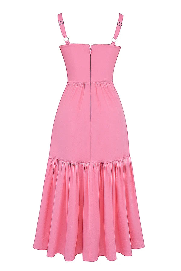 french pink midi sundress